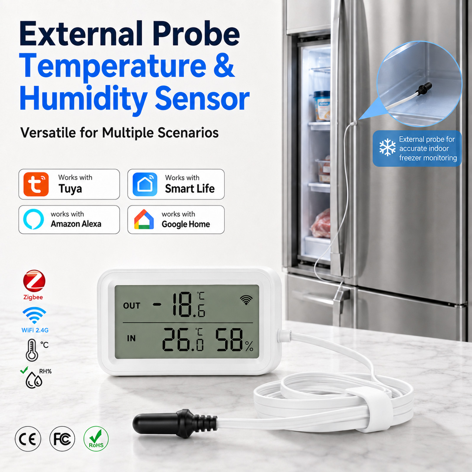 Digital Hygrometer Probe - 외부 방수 프로브 온도 습도 센서