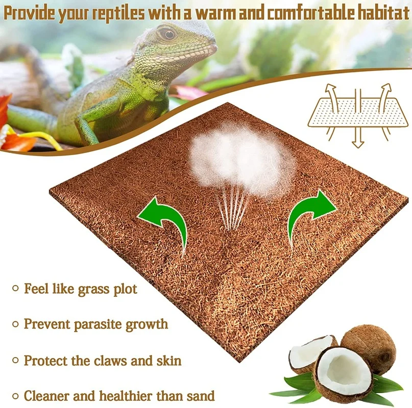 파충류 카펫 천연 코코넛 섬유 코이어 매트 애완동물 테 - Substrate Coconut Fiber 리뷰 및 가격