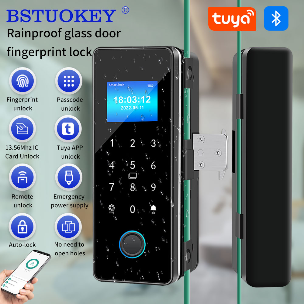 방수 Tuya APP 제어 슬라이딩 유리 도어 잠금 지 - Glass Door Hinge 리뷰 및 가격
