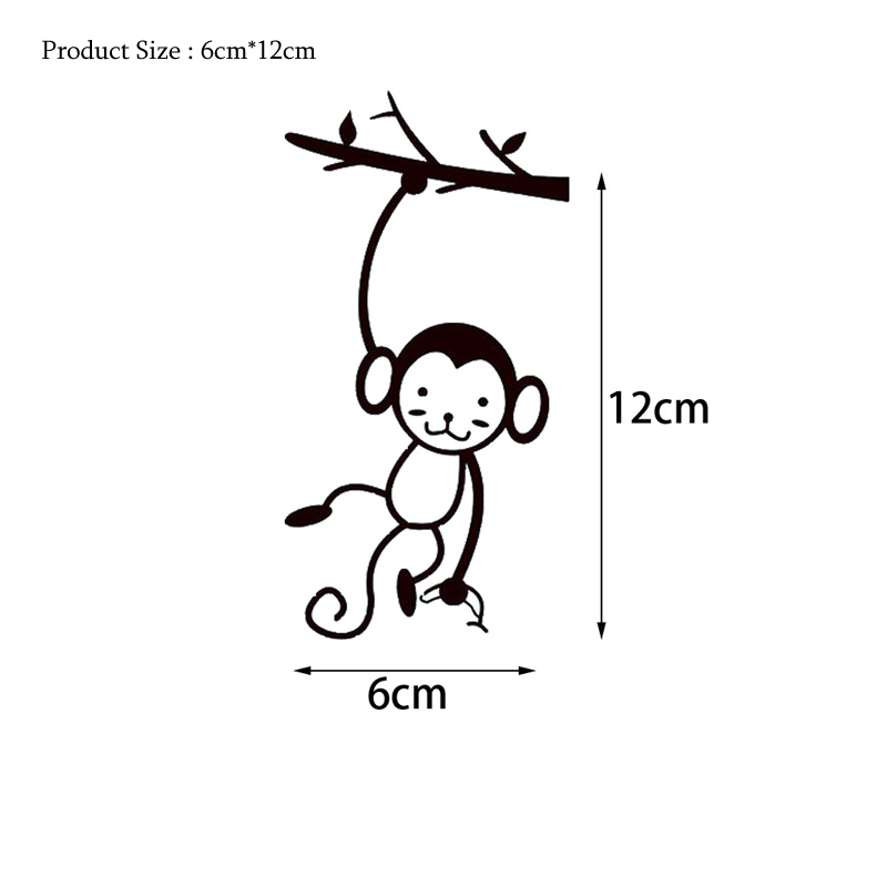 블랙 귀여운 원숭이 매달려 트리 분기 스위치 스티커,  - Pvc Panel Background 리뷰 및 가격